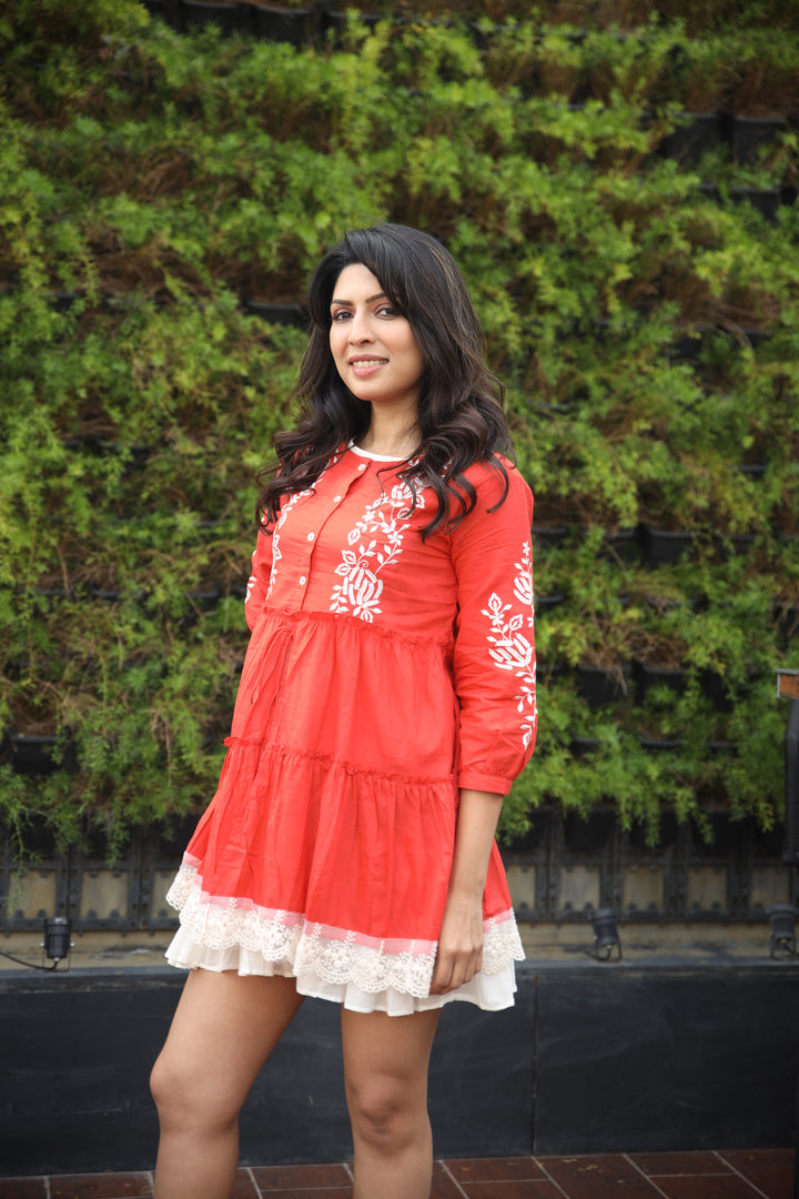 Sush Cherry Layered Embroidered Dress