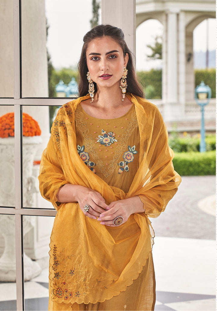 Grishma Yellow Handwork & Embroidery Suit Set