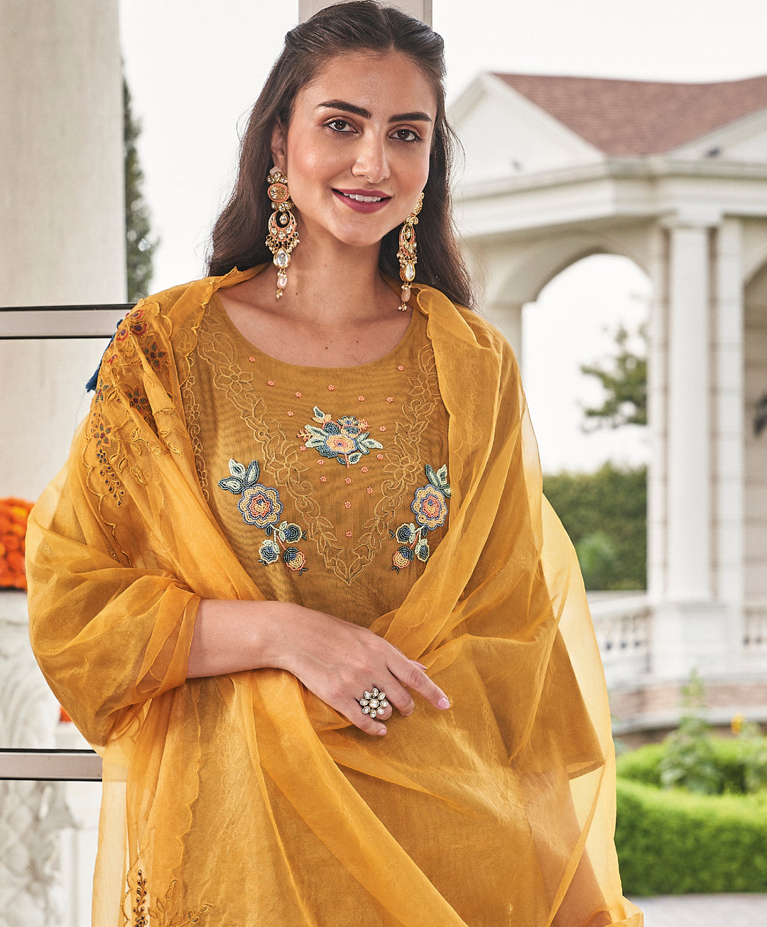 Grishma Yellow Handwork & Embroidery Suit Set