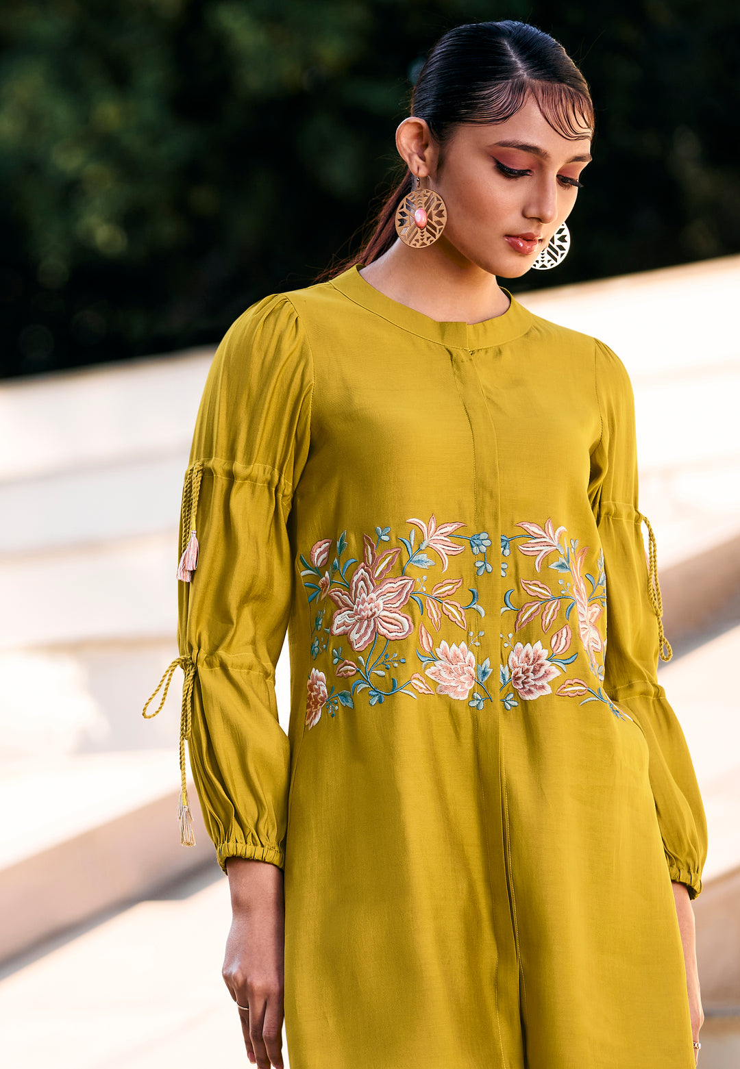 Sophia Yellow Embroidered Co-ord Set
