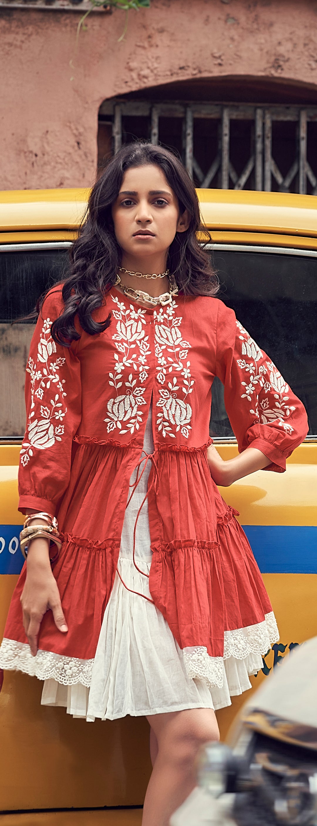 Sush Cherry Layered Embroidered Dress