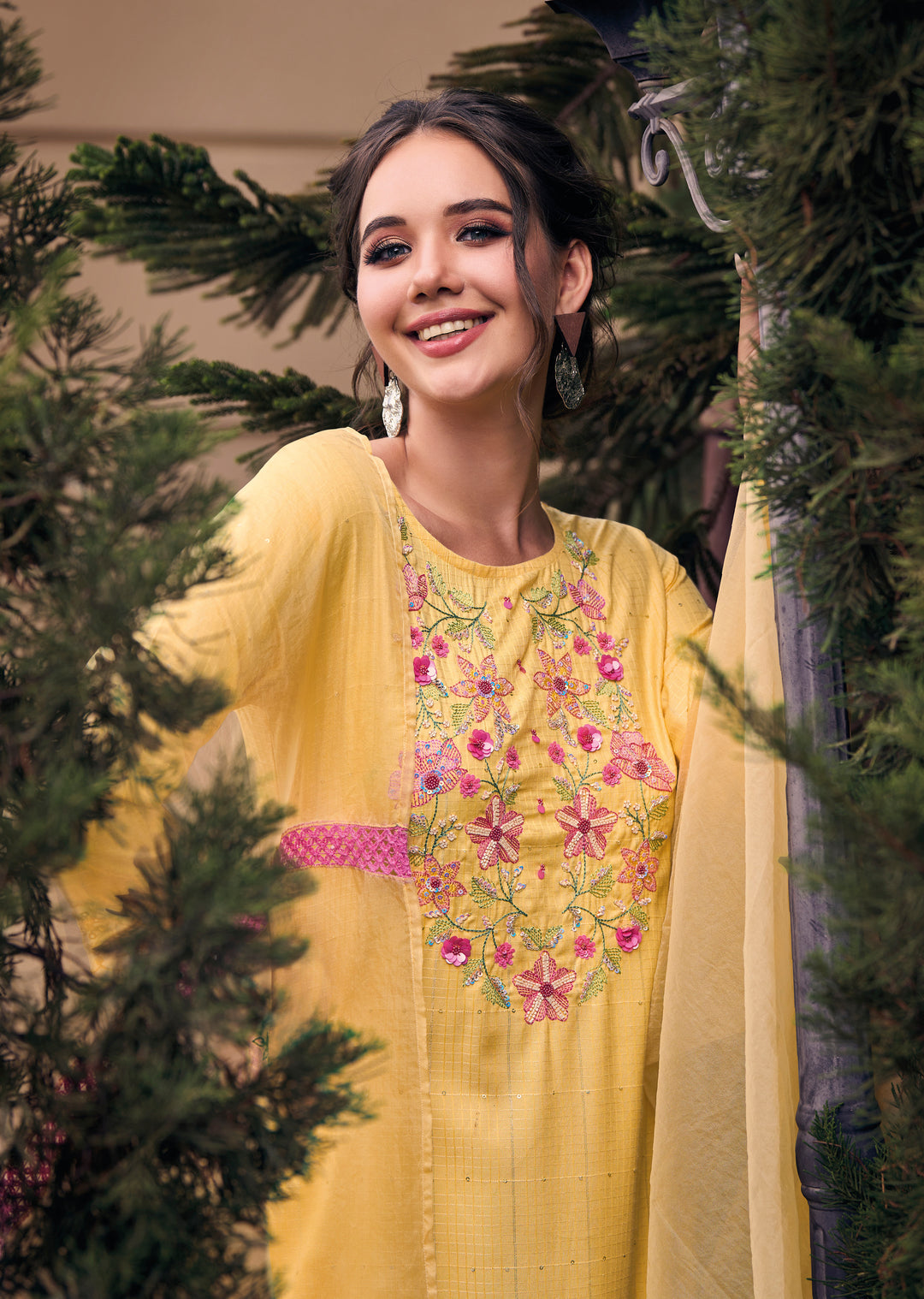 Farzana Yellow Handwork Suit Set