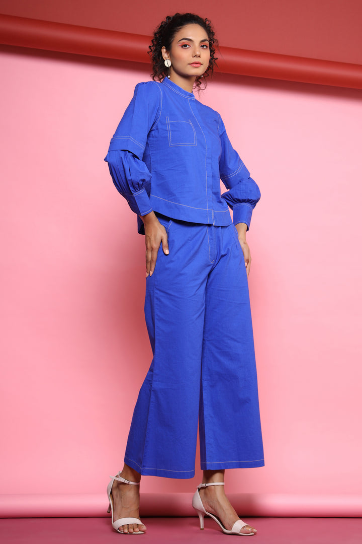 Auris Yale Blue Cotton Co-ord Set