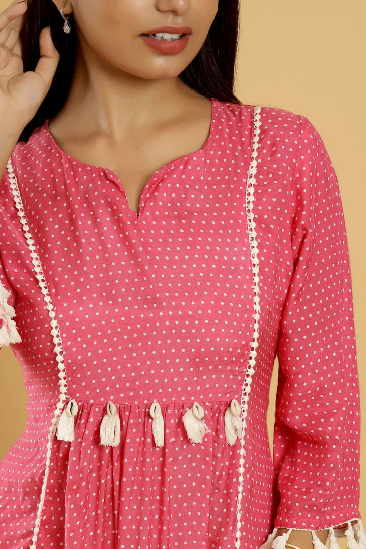 Gomti Pink Cotton Dress