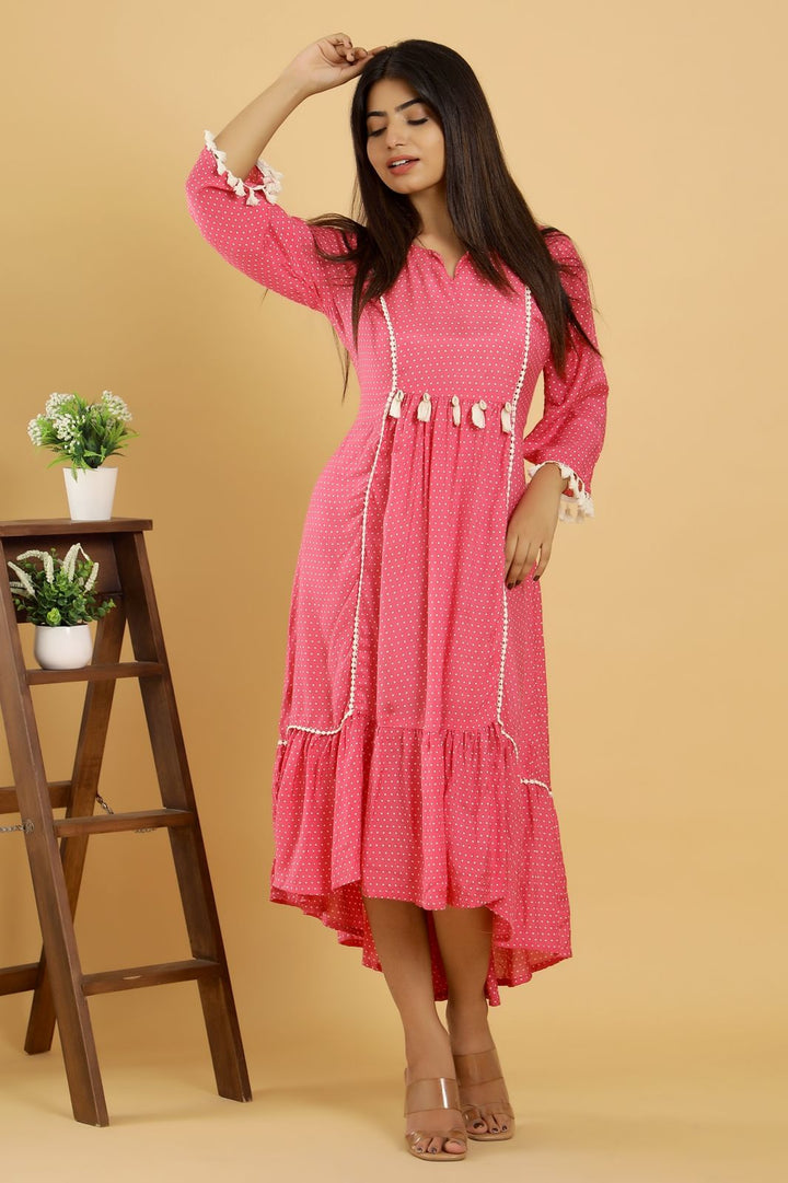 Gomti Pink Cotton Dress