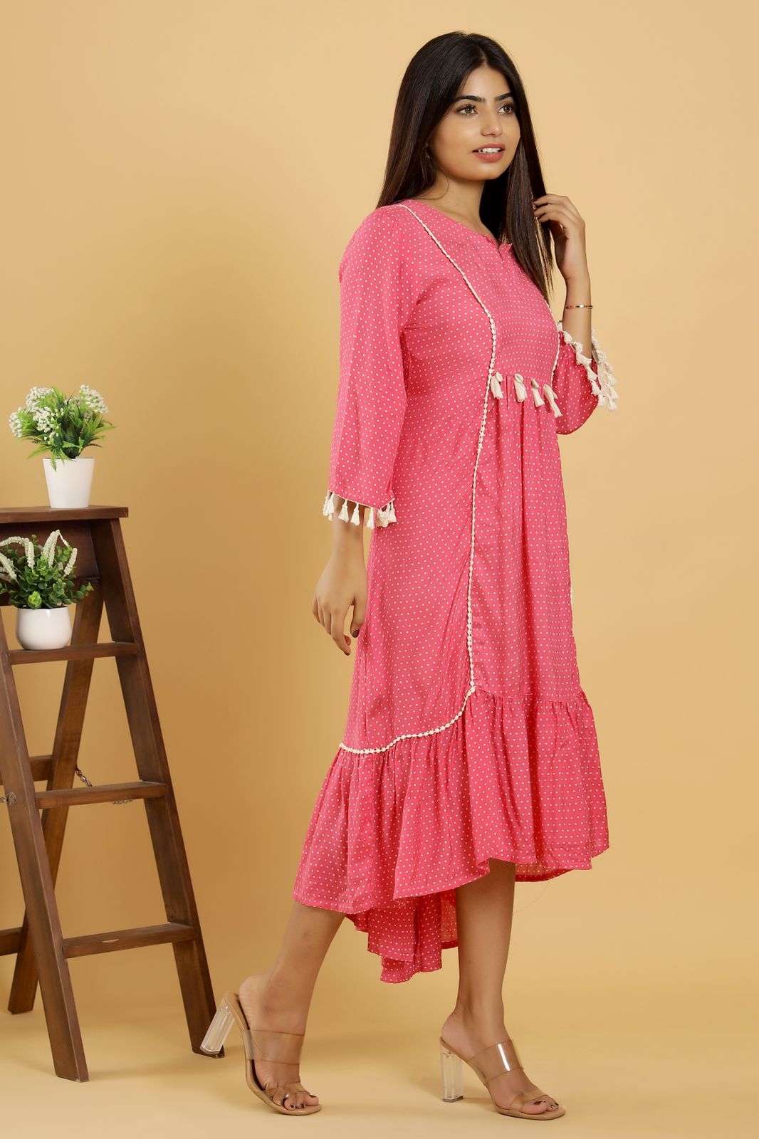 Gomti Pink Cotton Dress