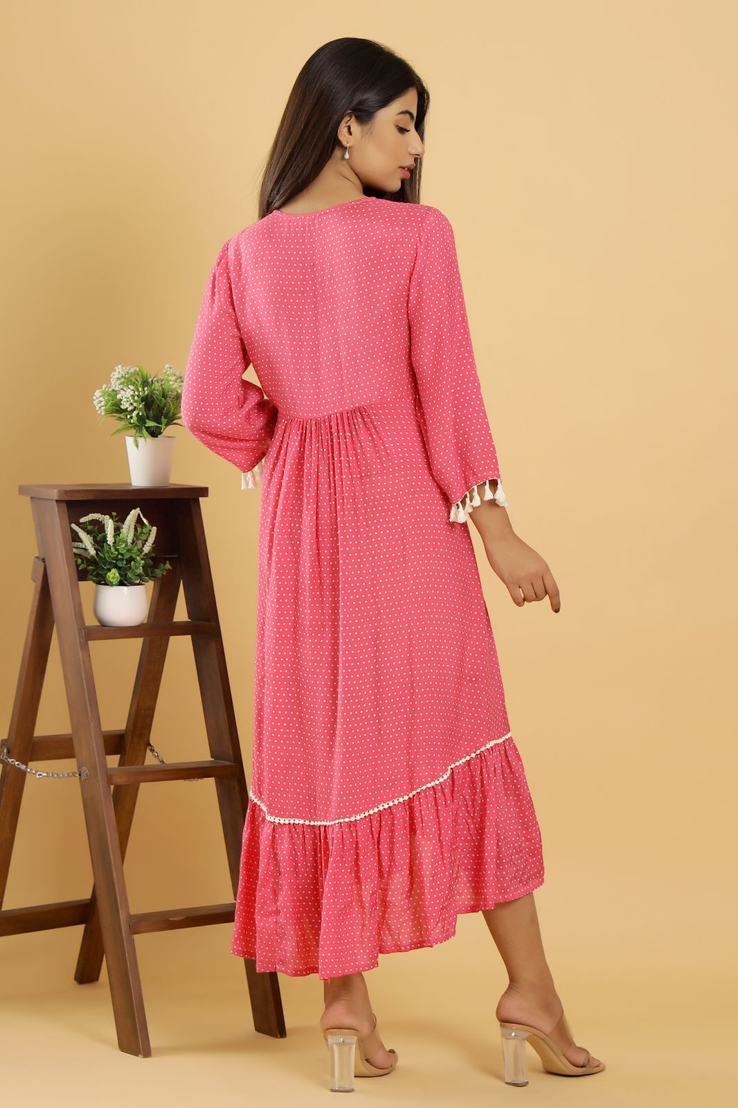 Gomti Pink Cotton Dress