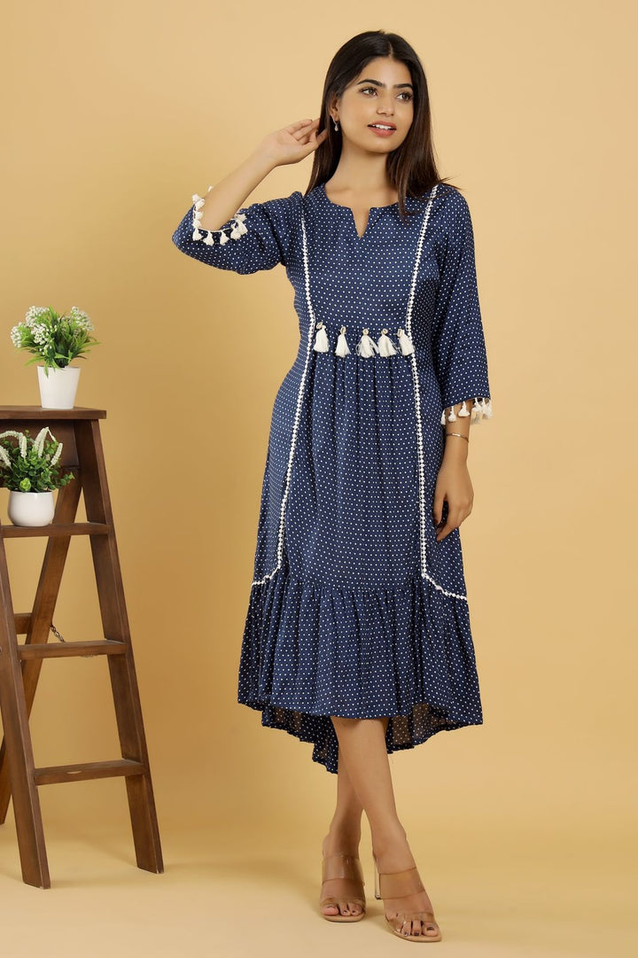 Gomti Blue Cotton Dress