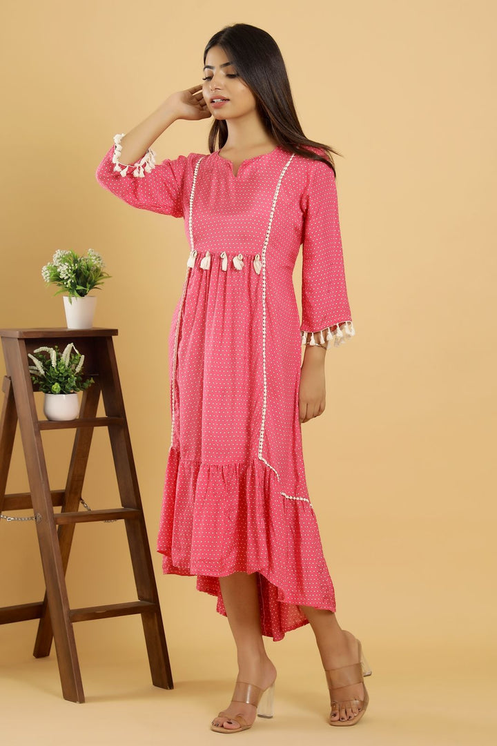 Gomti Pink Cotton Dress